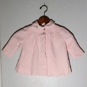 Vintage  MILLICENT'S Pink Baby Cape Coat W Matching Hat Ruffled Collar 18 Months